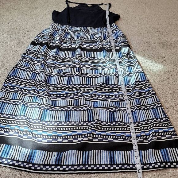 J CREW FACTORY MAXI DRESS PRINTED SKIRT NAVY BLUE SIZE 12 - Picture 3 of 7